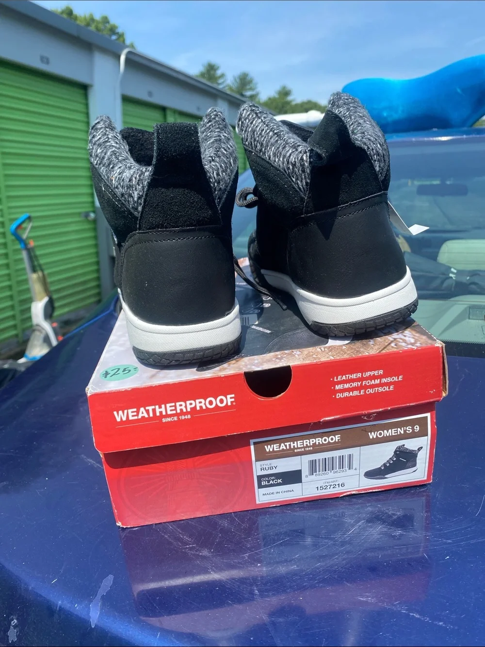 Weatherproof Black Kids Waterproof Lace-Up Boots